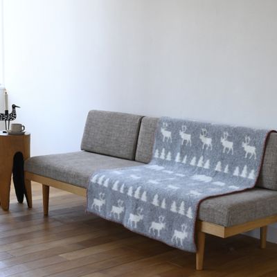 KLIPPANウールブランケット美品　グレー ウール ミニブランケット ヒツジ グレー | KLIPPAN/クリッパン