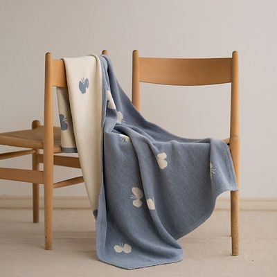 シュニールコットン　ハーフブランケット　ＣＨＯＵＣＨＯ　ブルー