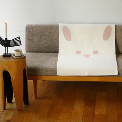 ウールミニブランケット　ラビット　ホワイト