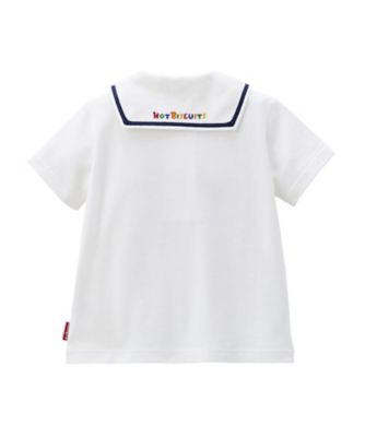 セーラー襟Tシャツ＆オーバーオールセット BOX付き 74ー9973
