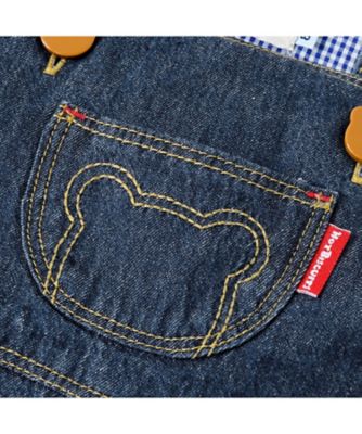 ボーダー半袖Tシャツ＆オーバーオールセット BOX付き 74ー