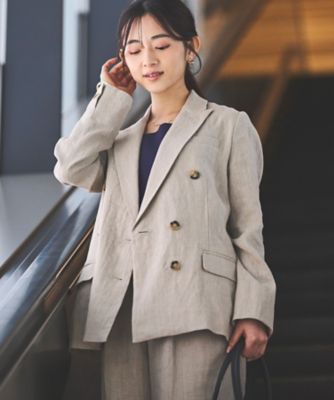 ＜Sirin (Women)＞リネン１００％ダブルジャケット　７９６０４２００