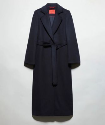 <極美品>TAGLIATORE 新ロゴ モノトーン ウール ベルデットコート46 ロングラン ピュア ウール ベルテッド ロング コート