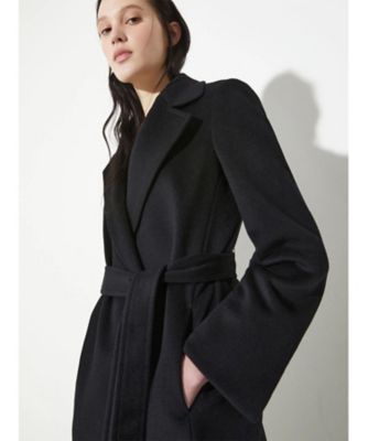 ロングラン ピュア ウール ベルテッド ロング コート