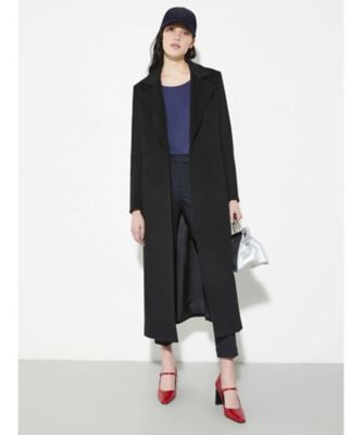 ロングラン ピュア ウール ベルテッド ロング コート