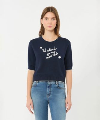 MAX MARA ランウェイ　フレア袖　コットンツイル　チュニック フィアークレ エンブロイダード コットン ニット 5366196106