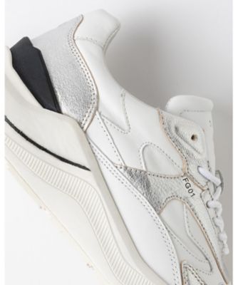 スニーカー FG LEATHER WHITEーSILVER FGーLE