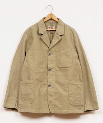 Nigel Cabourn モールスキン ノーカラージャケット 48 アイボリー 送料無料】ワークスーツジャケット ー モールスキン／JK03ー