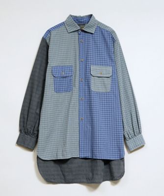 ＜Nigel Cabourn (Men)＞グランパシャツ　ー　クレイジーパターンドビー　／　ＧＲＡＮＤＰＡ　ＳＨＩＲＴ　ー　ＣＲＡＺＹ　ＰＡＴＴＥＲＮ　ＤＯＢＢＹ
