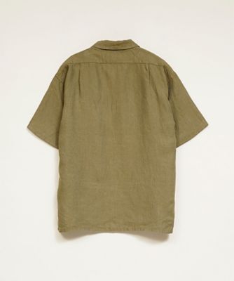 ショートスリーブーリネンヘリンボーンツイル／ARMY SHIRT