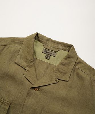 ショートスリーブーリネンヘリンボーンツイル／ARMY SHIRT