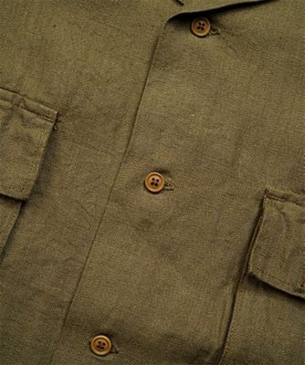 ショートスリーブーリネンヘリンボーンツイル／ARMY SHIRT