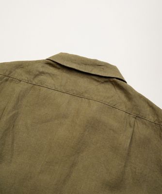 ショートスリーブーリネンヘリンボーンツイル／ARMY SHIRT