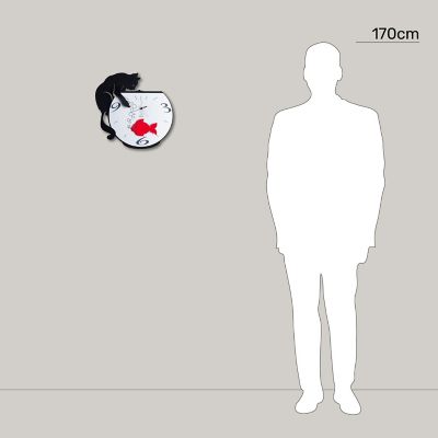 ★トミー＆フィッシュ　ペンデュラム　ウォールクロック（ブラック）