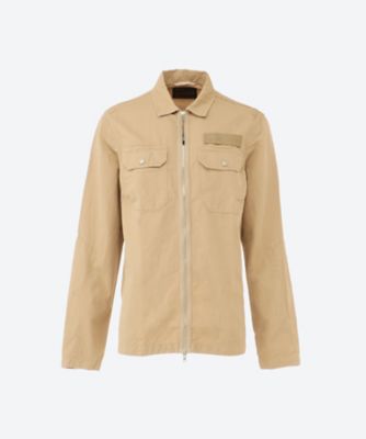 コットンリネンジップアップミリタリーシャツ Ｍ４０８１．０００