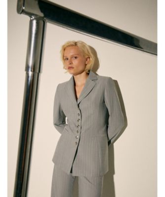 バリア ピンストライプ ジャケット BECOMING UNDONE