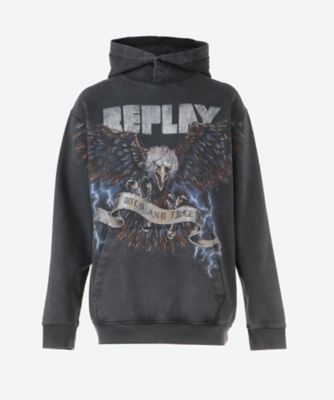 ＜REPLAY (Men)＞イーグルプリントＰＯパーカー　Ｍ６２７４　．０００．２３４３６Ｍ