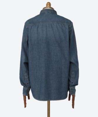 スリムフィット ダークブルーコットンシャツ M4860T．000