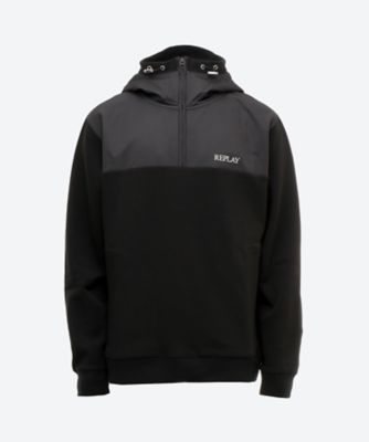 ＜REPLAY (Men)＞テクニカルファブリックハーフジップフーディー　Ｍ３１７８　．０００．２３６５５