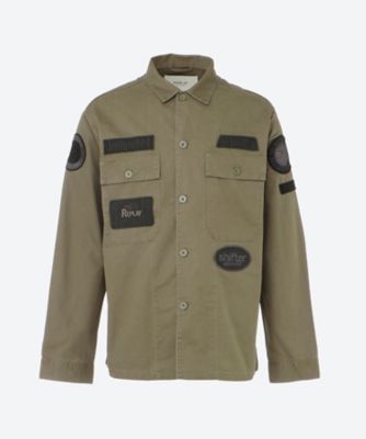 コットンツイルワッペン付きシャツジャケット M8445B