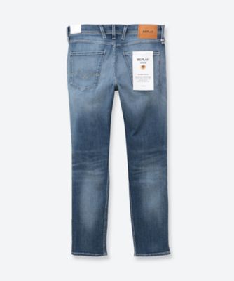 262 AGED ANBASS ストレッチダメージライトブルーデニム 