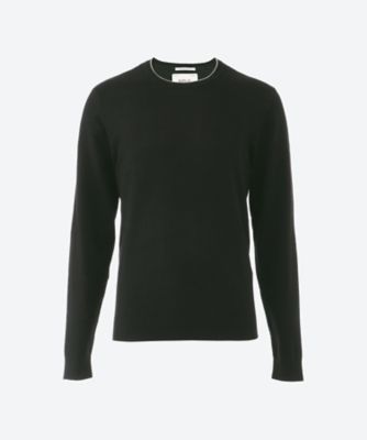 REPLAY (Men)/リプレイ コットンブレンドシンプルブラックニット UK4454.000.G23138