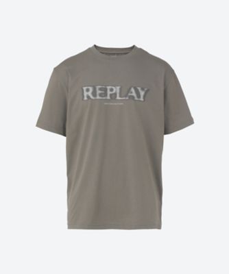 グランジデザインＲＥＰＬＡＹロゴ　グレーＴシャツ　Ｍ３０５９　．０００．２６６０