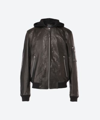 在庫一掃】 【美品】ALASKO ラムレザー ジャケット bomber 裏地柄 M