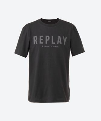 ＜REPLAY (Men)＞オープンエンドジャージーロゴ＆マークＴシャツ　Ｍ６６６０　．０００．２２６６２