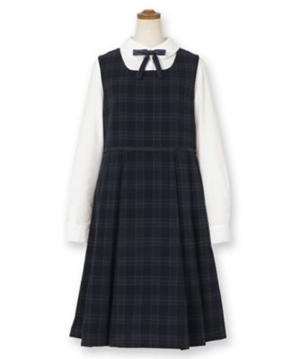 ネイビー格子セットアップスーツ　８１９１－２５５１