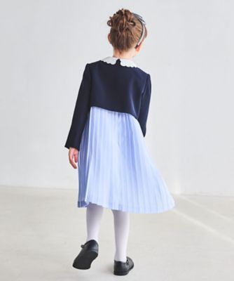 刺繍襟プリーツアンサンブル　８４０１－７３３０
