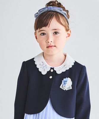 刺繍襟プリーツアンサンブル　８４０１－７３３０