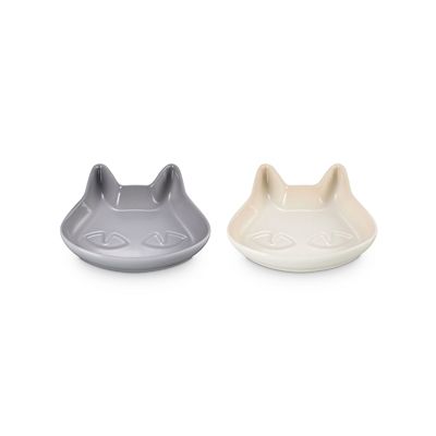 ル・クルーゼおまとめ】ミニ・キャット・プレート （2枚入り） ミスト