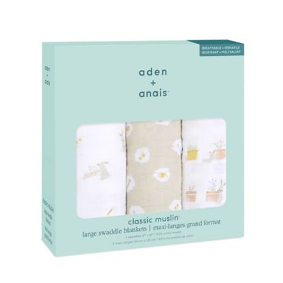＜aden+anais (Baby&Kids)＞モスリンスワドル（おくるみ）３枚入り（イヤー　オブ　ザ　ラビット）