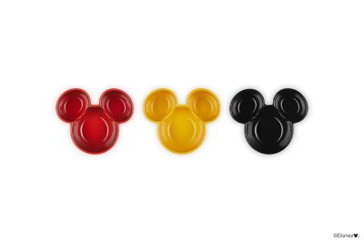 【ル・クルーゼおまとめ】ミッキーマウス／ミニ・ディッシュ　（３個入り）チェリーレッド／シャイニーブラック／ネクター