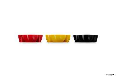 【ル・クルーゼおまとめ】ミッキーマウス／ミニ・ディッシュ　（３個入り）チェリーレッド／シャイニーブラック／ネクター