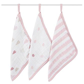 aden+anais (Baby&Kids)/エイデンアンドアネイ ウォッシュクロスセット 3枚入り(ハートブレイカー)