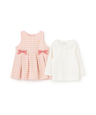 baby カットソー&スカート 千鳥ジャンパースカート＆カットソーセット 8553535