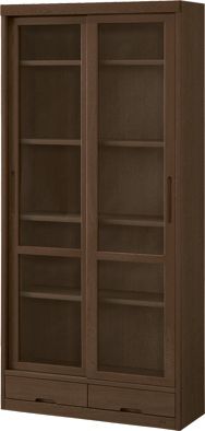 浜本工芸 (Baby & Kids)/ハマモトコウゲイ No.86 書棚 引き戸タイプ 幅85cm 高さ180cm カフェオーク 机・デスク【三越伊勢丹/公式】