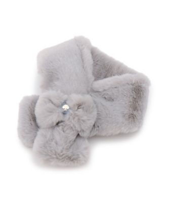 KATE SPADE NEW YORK (Baby & Kids)/ケイト・スペード ニューヨーク キッズ ボウフェイクファーマフラー 8654402 グレー 手袋・グローブ【三越伊勢丹/公式】