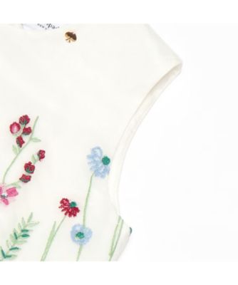 フローラル刺繍ドレス