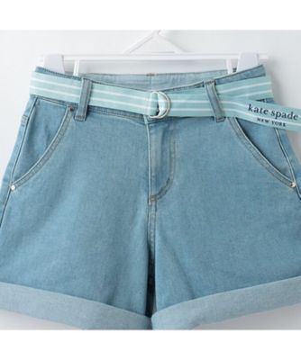 ロゴベルトデニムショートパンツ　８７５１１２２