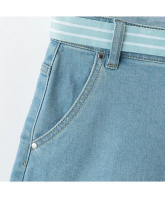 ロゴベルトデニムショートパンツ　８７５１１２２