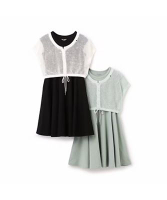 メッシュニット＆ワンピースセット　８７５２３０３