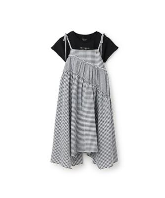 KATE SPADE NEW YORK (Baby&Kids)/ケイト・スペード ニューヨーク キッズ ギンガムキャミワンピース＆Ｔシャツセット　８７５３３０２