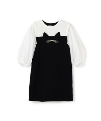 KATE SPADE NEW YORK (Baby & Kids)/ケイト・スペード ニューヨーク キッズ 袖切り替えキャットワンピース 8753313 クロ ワンピース・ドレス【三越伊勢丹/公式】