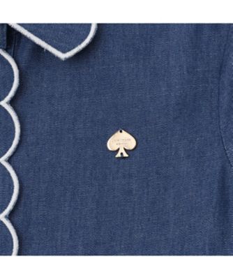 【美品】kate spade　デニムシャツワンピース　近年モデル　青　160／S 美品】kate spade デニムシャツワンピース 近年モデル 青 160／S