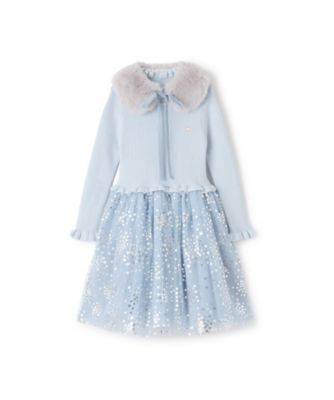 KATE SPADE NEW YORK (Baby & Kids)/ケイト・スペード ニューヨーク キッズ ティペット付きフラワードットチュールワンピース 8754305 サックス ワンピース・ドレス【三越伊勢丹/公式】