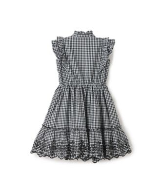 kate spade チェック柄ワンピース 140 エンブロイダリーギンガムチェックワンピース 8761362 | KATE