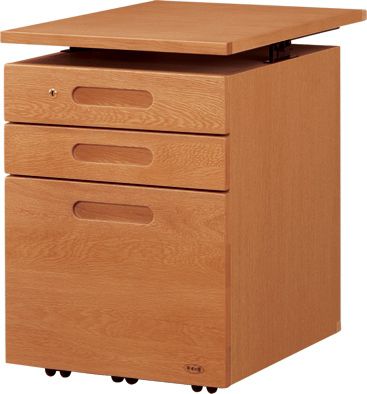 浜本工芸 (Baby & Kids)/ハマモトコウゲイ No.89 ワゴン 昇降袖A ダークオーク 机・デスク【三越伊勢丹/公式】